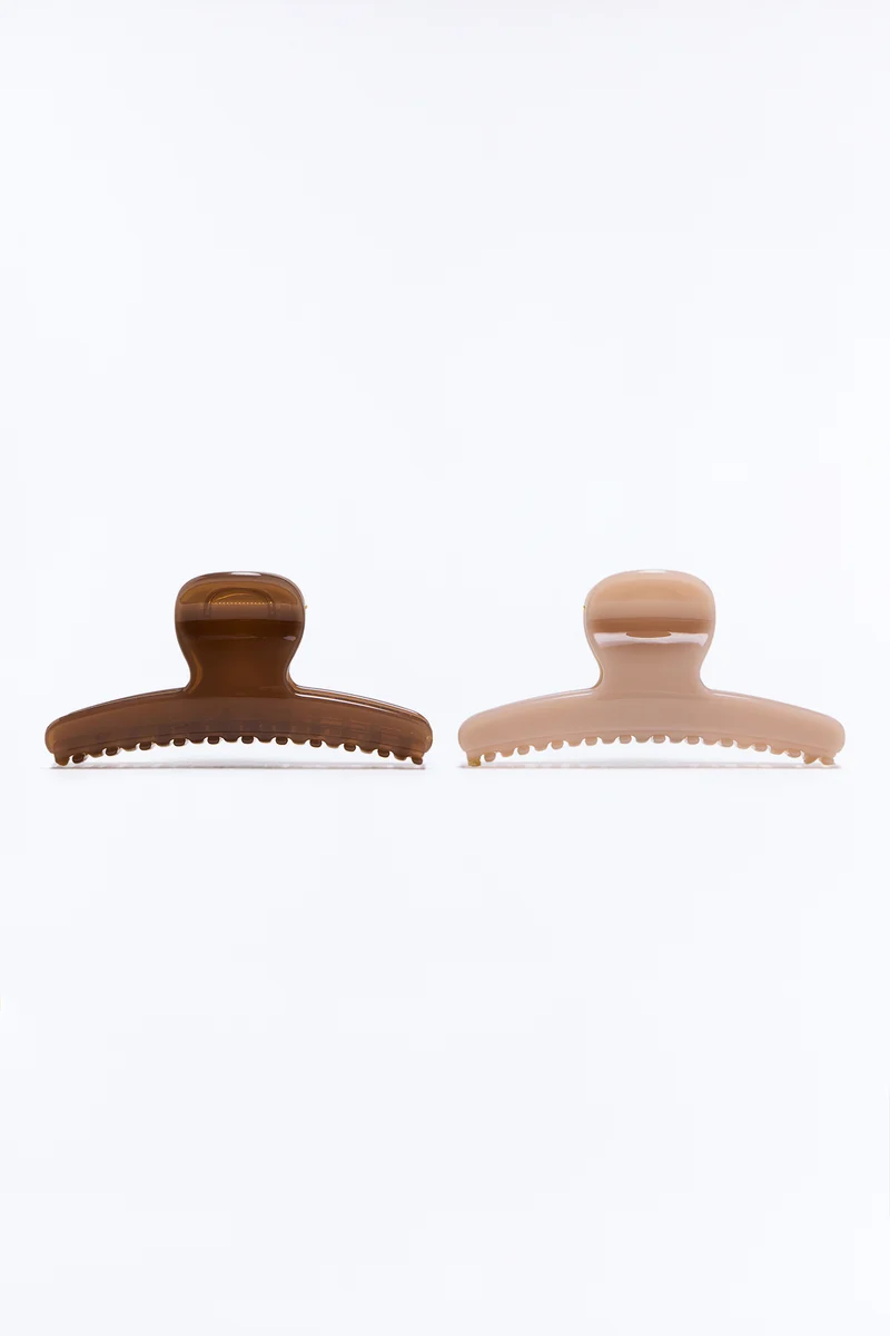 Never Walk Alone 2 Piece Claw Clip Set - Tan