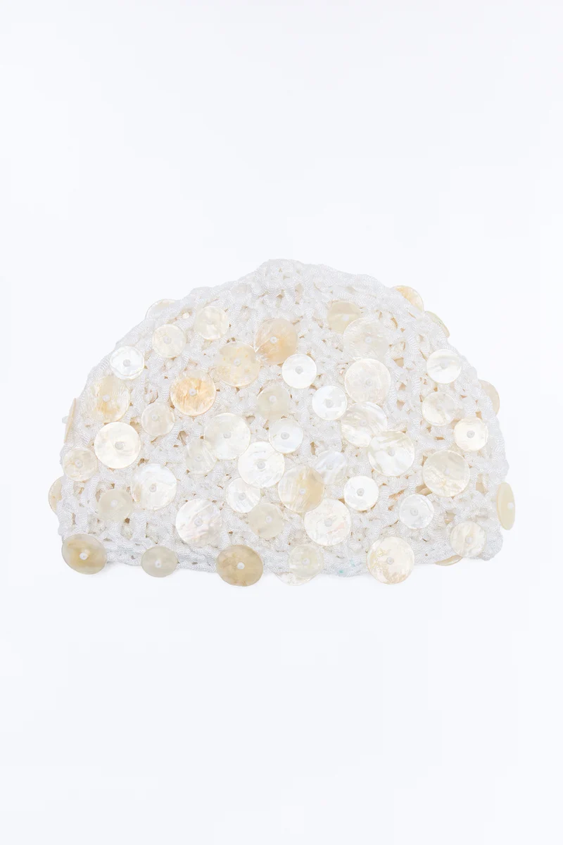 Deep Waters Crochet Beanie - White