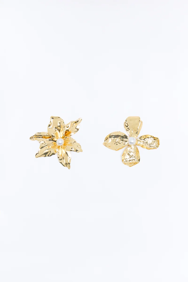Flowers Of The Hot Desert 2 Piece Hair Clip Set - Gold