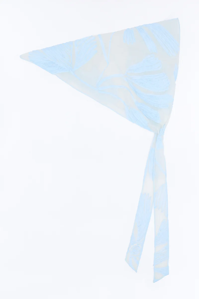 Flowers In The Sky Textured Head Wrap - Blue