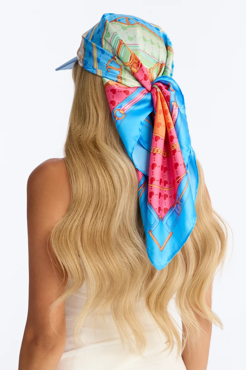 Waves And Breeze Visor And Head Wrap - Blue/combo