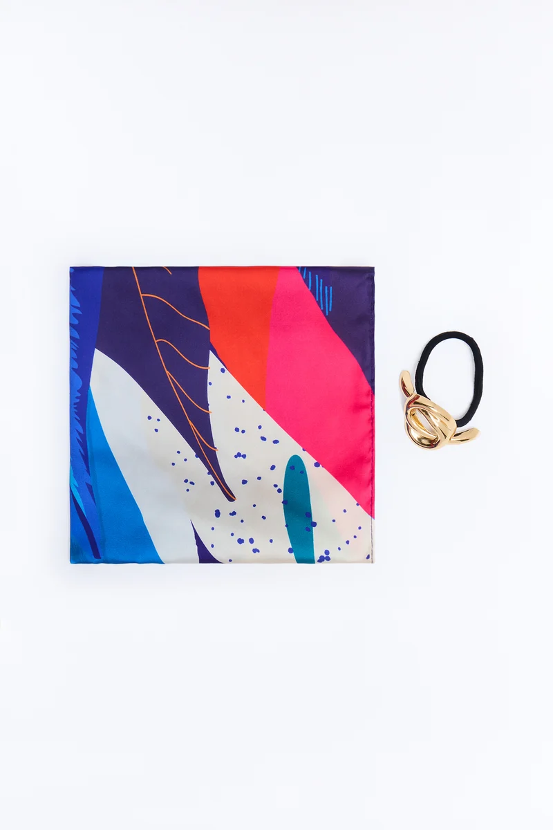 In The Wild Head Scarf And Pony-O Set - Multi Color