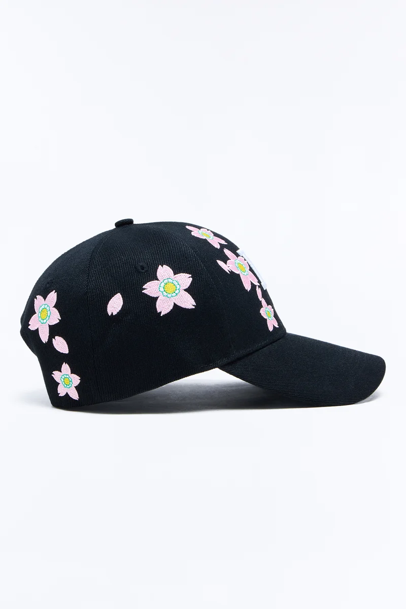 LA Flower Baseball Hat - Black/combo