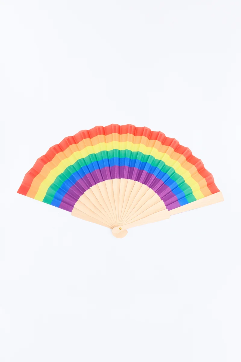 The Air Of Change Foldable Wooden Fan - Multi Color
