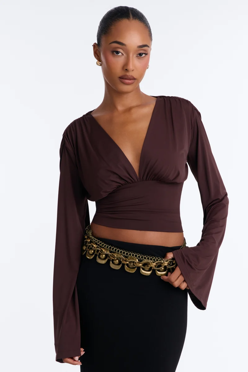 Electric Haze Layered Chain Belt - Gold/Brown