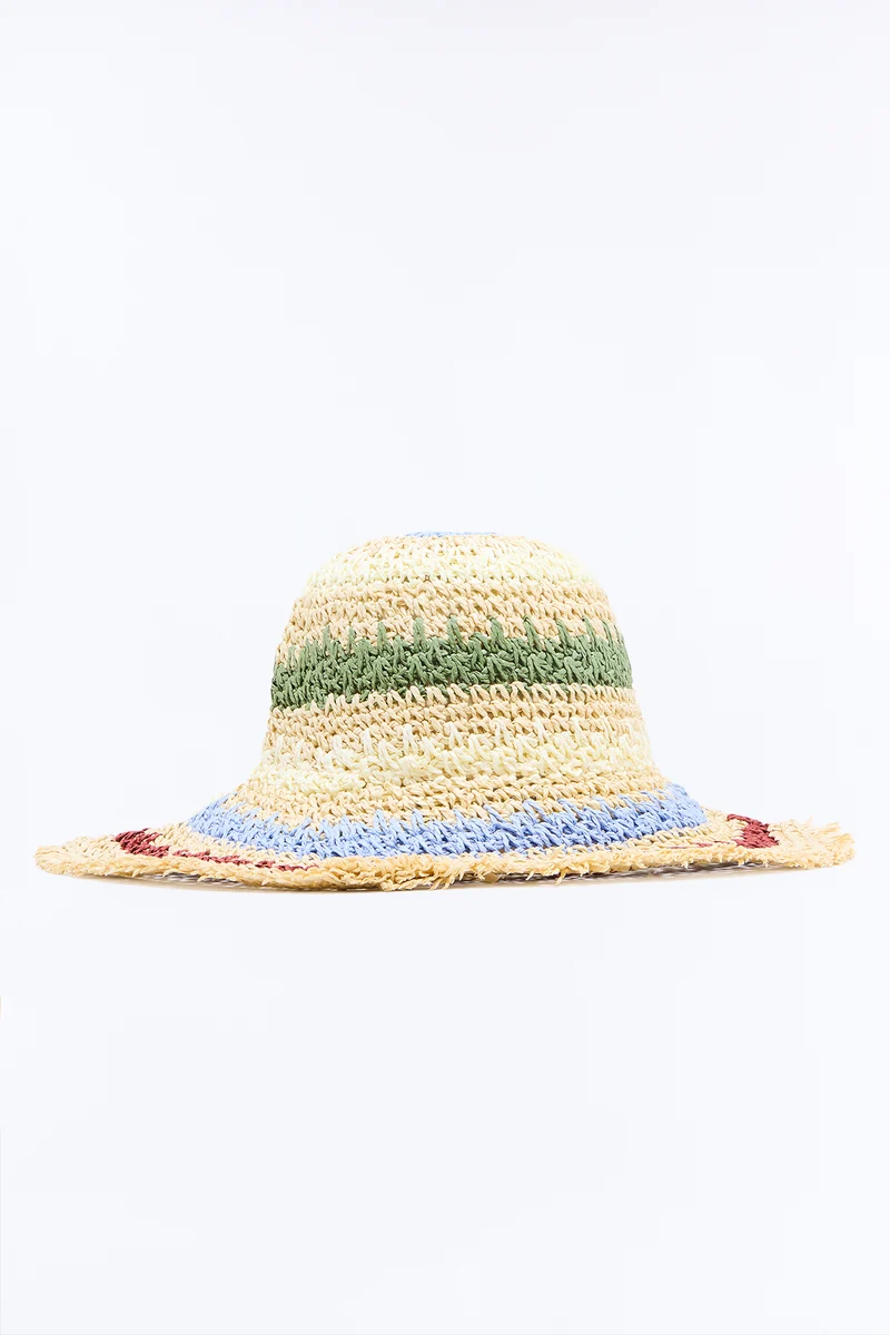 Full Circle Straw Sun Hat - Natural/Combo
