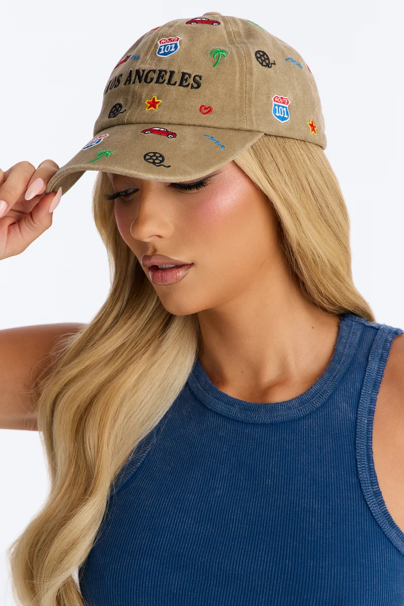 Destination LA Baseball Hat - Tan/Multi