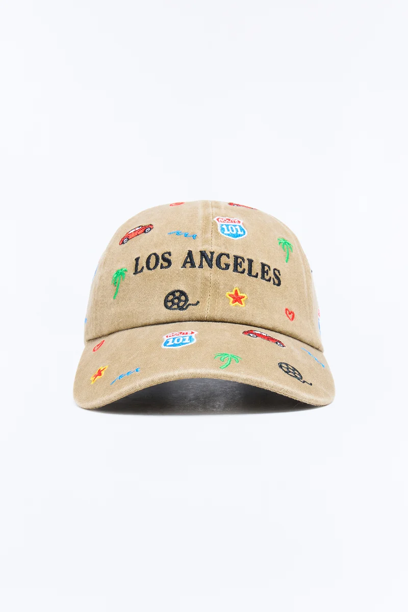 Destination LA Baseball Hat - Tan/Multi