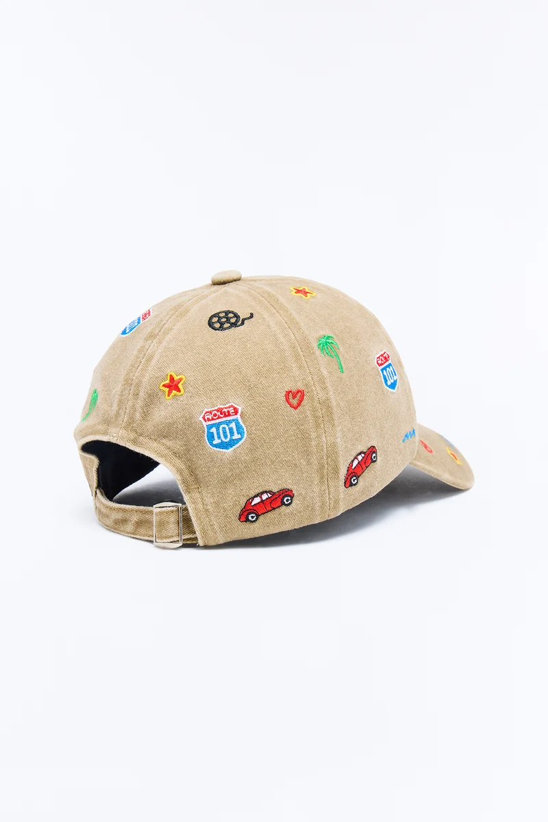 Destination LA Baseball Hat - Tan/Multi