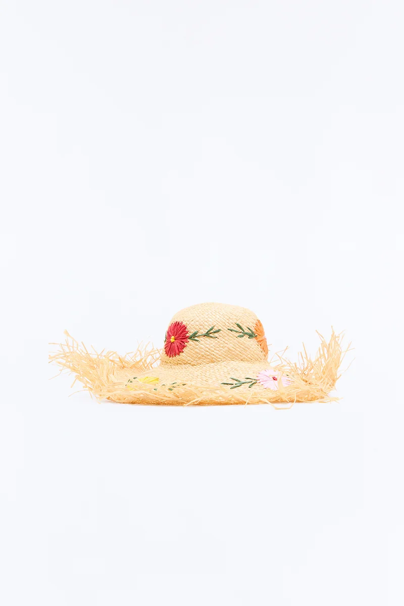 Wildflower Bloom Straw Sun Hat - Natural/Combo