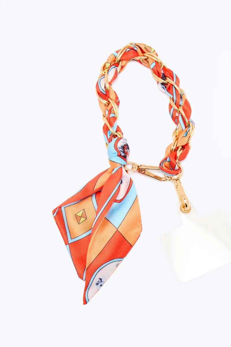 Loop Me In Phone Scarf Wristlet - Orange/combo
