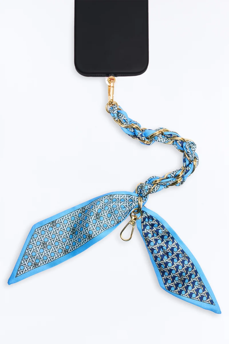 By The Water Phone Scarf Wristlet - Blue/combo