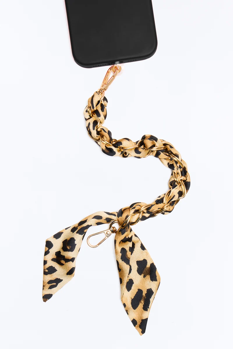 Wild Catch Phone Scarf Wristlet - Leopard