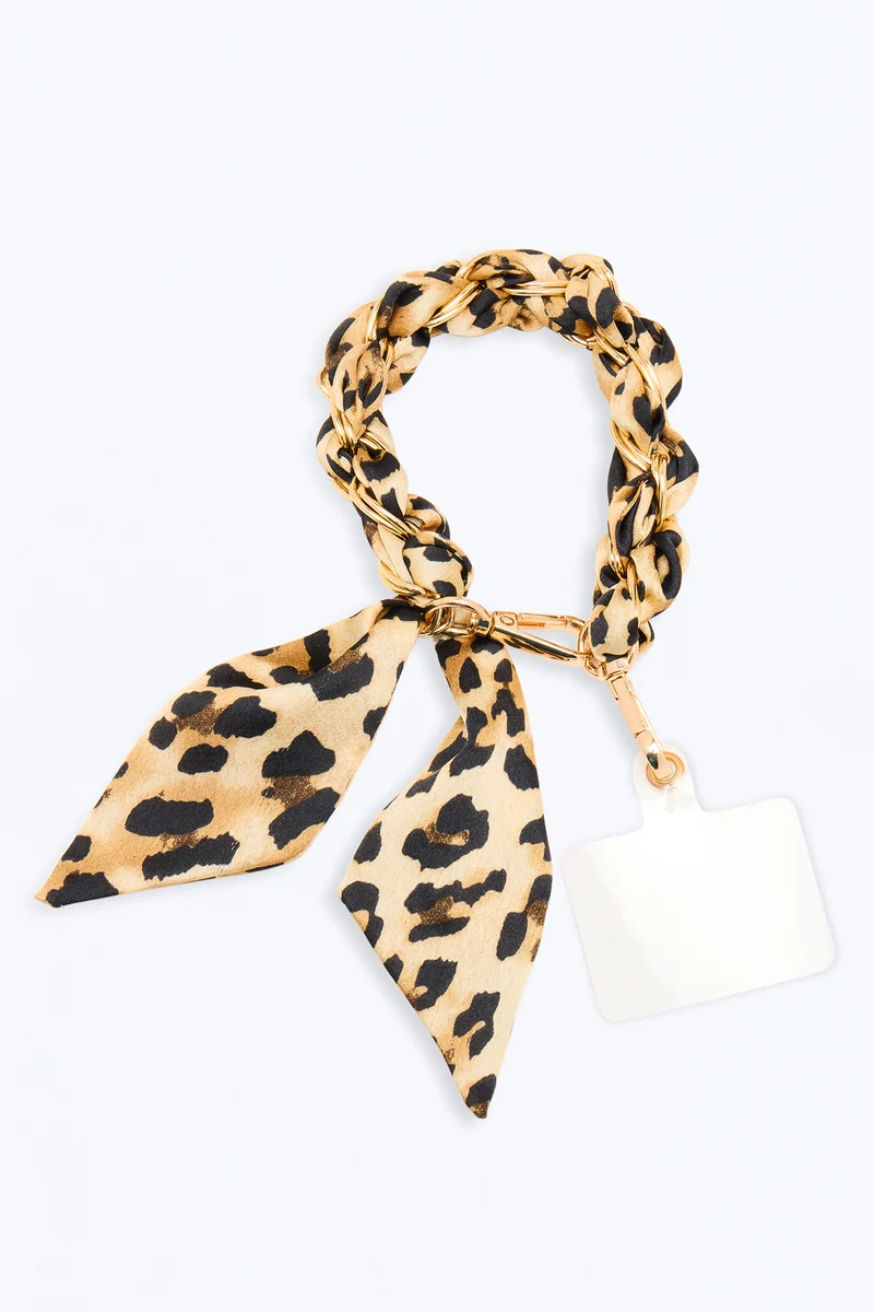 Wild Catch Phone Scarf Wristlet - Leopard