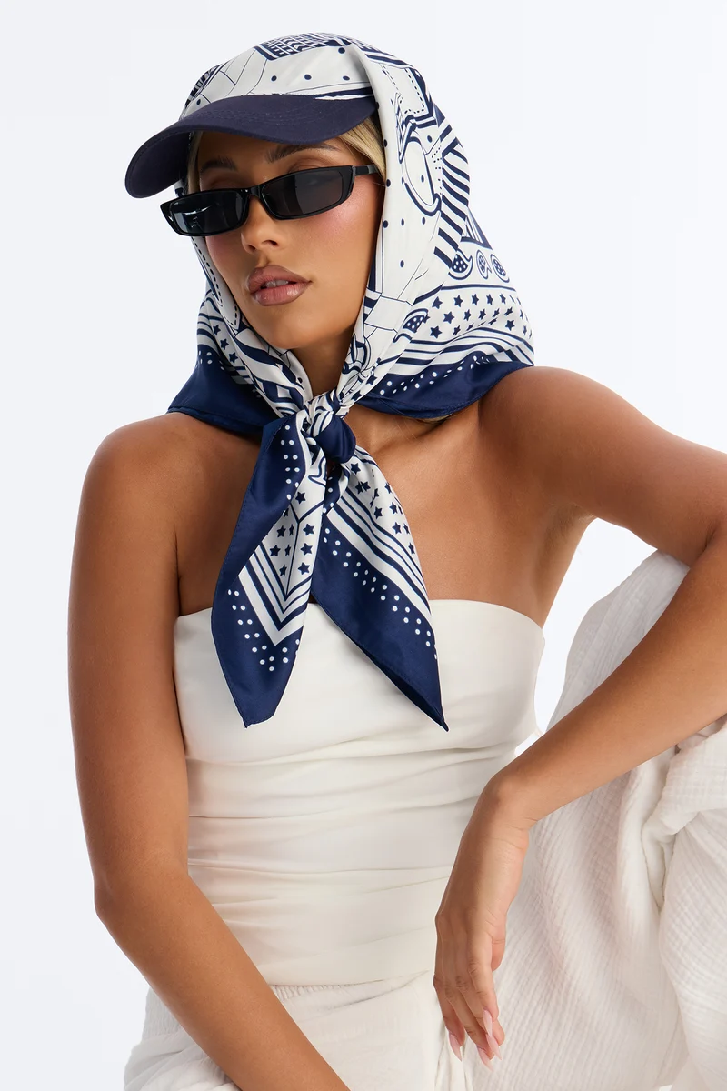 Feeling Free Visor And Head Wrap - Blue/combo