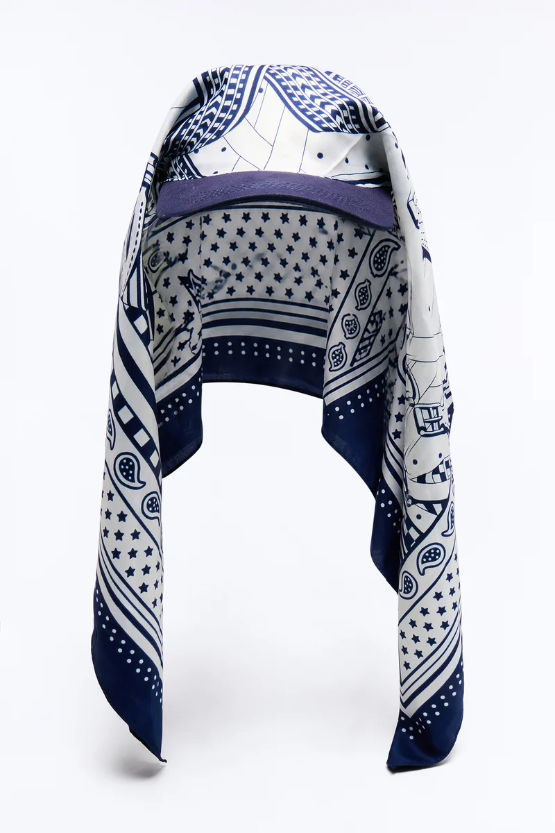 Feeling Free Visor And Head Wrap - Blue/combo