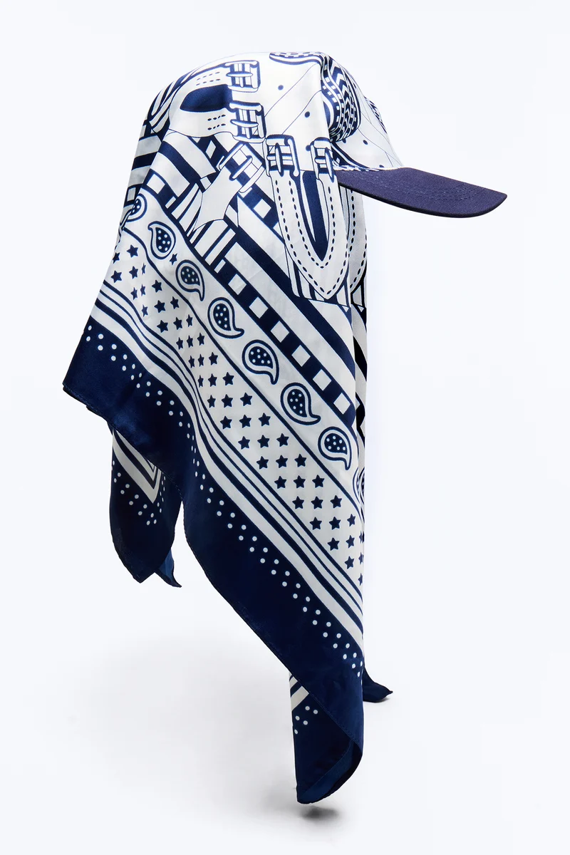 Feeling Free Visor And Head Wrap - Blue/combo