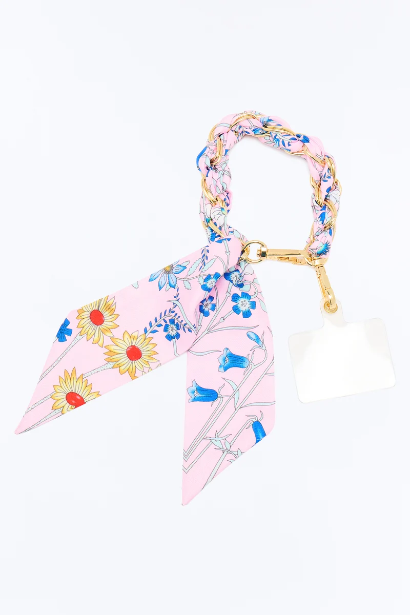 Spring Bloom Phone Scarf Wristlet - Pink/combo