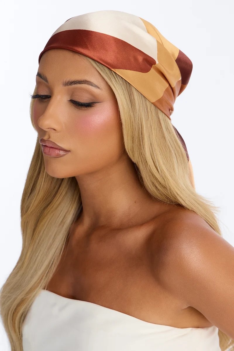 Breezy Floral Head Scarf - Brown/combo