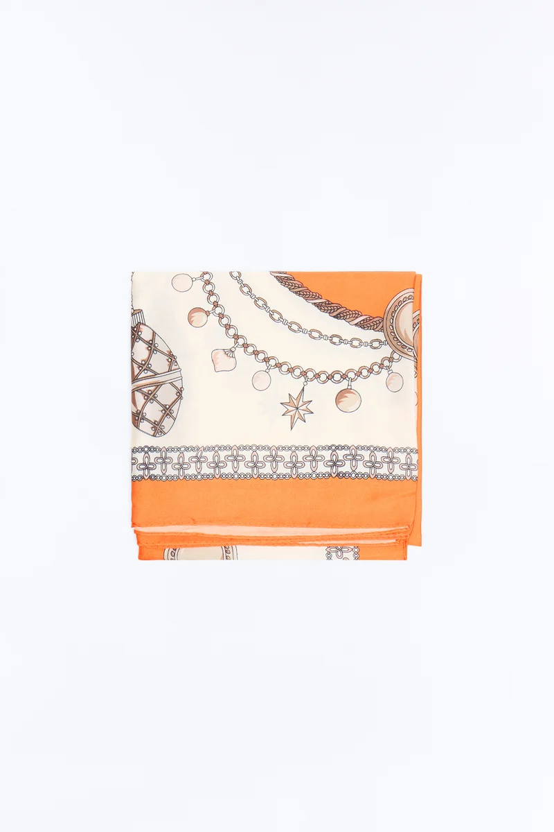 Hairs A Mess Head Scarf - Orange/combo