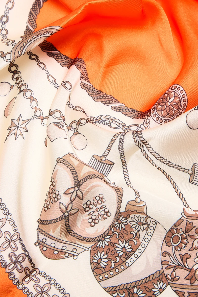 Hairs A Mess Head Scarf - Orange/combo
