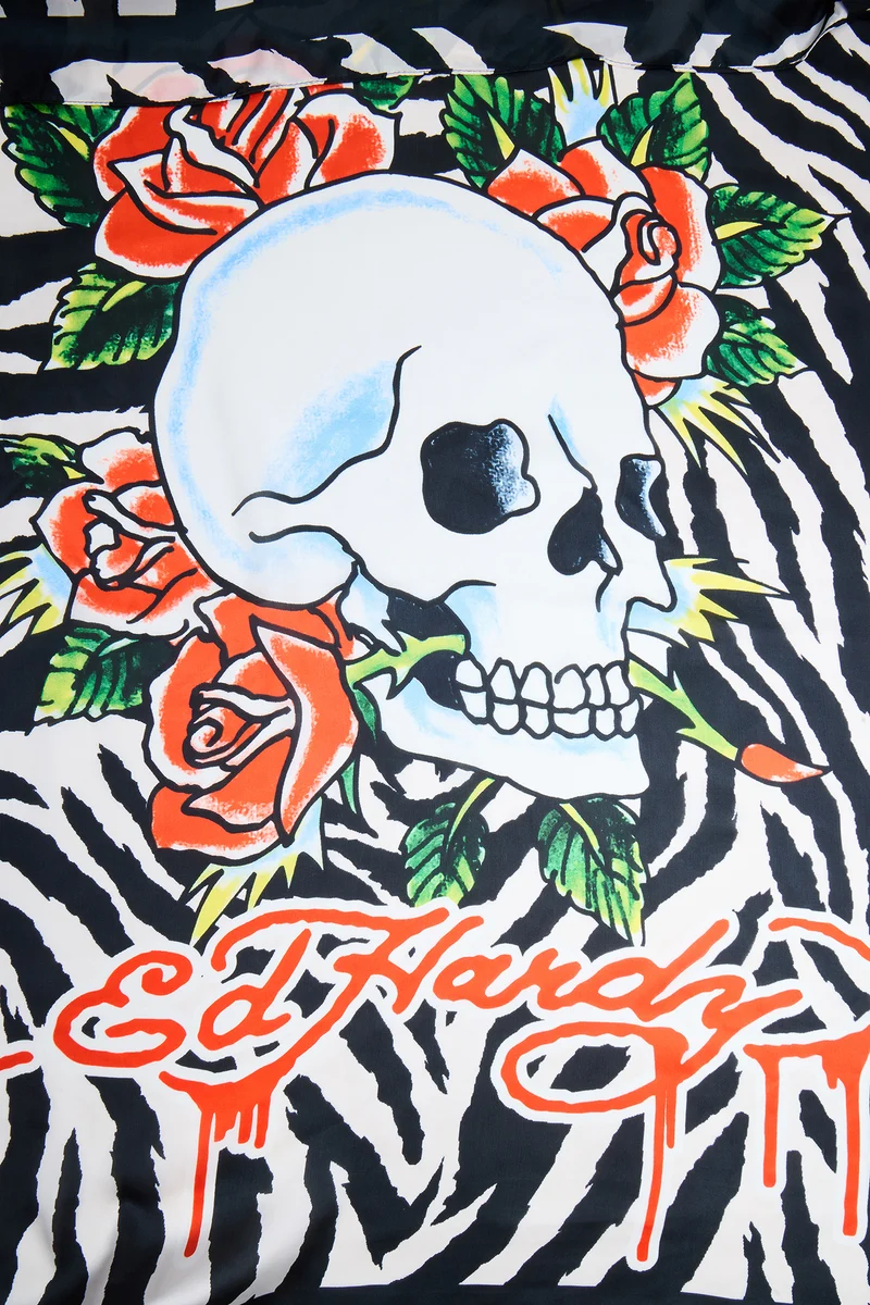 Last Safari Ed Hardy Head Scarf - Black/White
