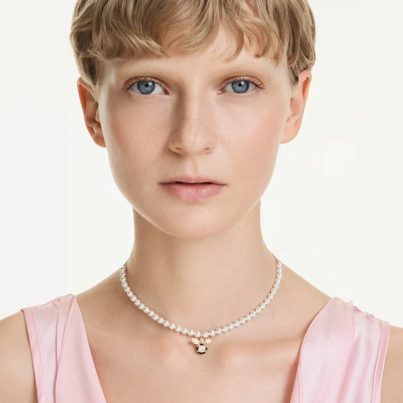 Collier Swarovski - Idyllia - Abeille - Tailles variées - Blanc & Doré