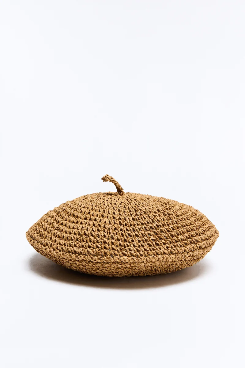 Paris In Summer Straw Beret - Natural