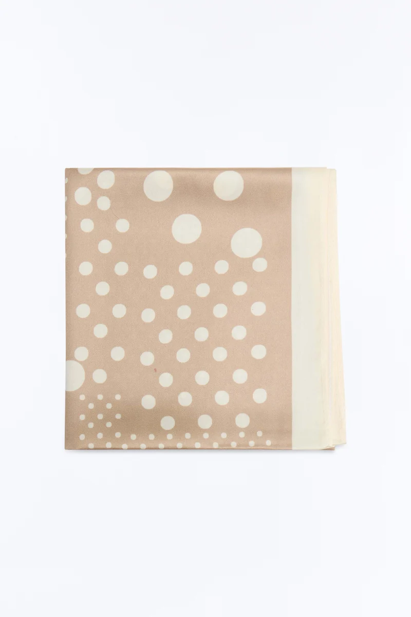 The Riviera Dot Head Scarf - Taupe/combo