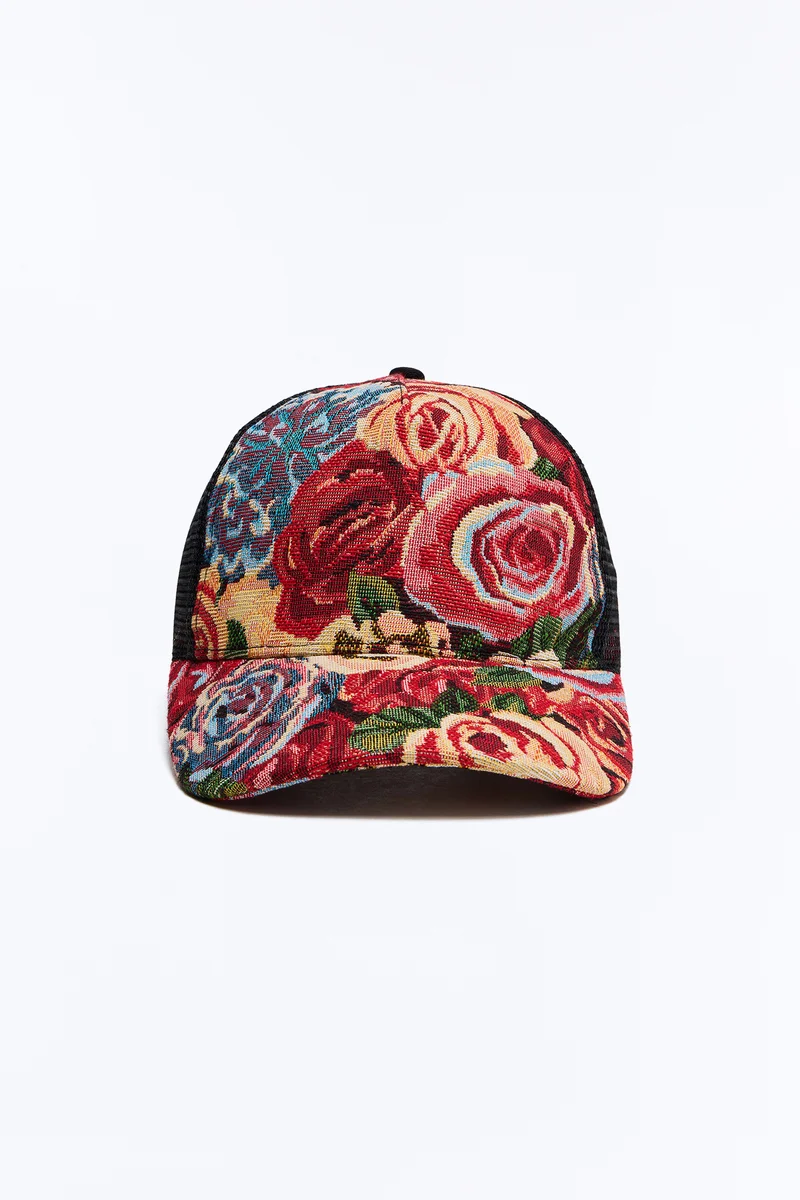 Red Red Roses Trucker Hat - Multi Color