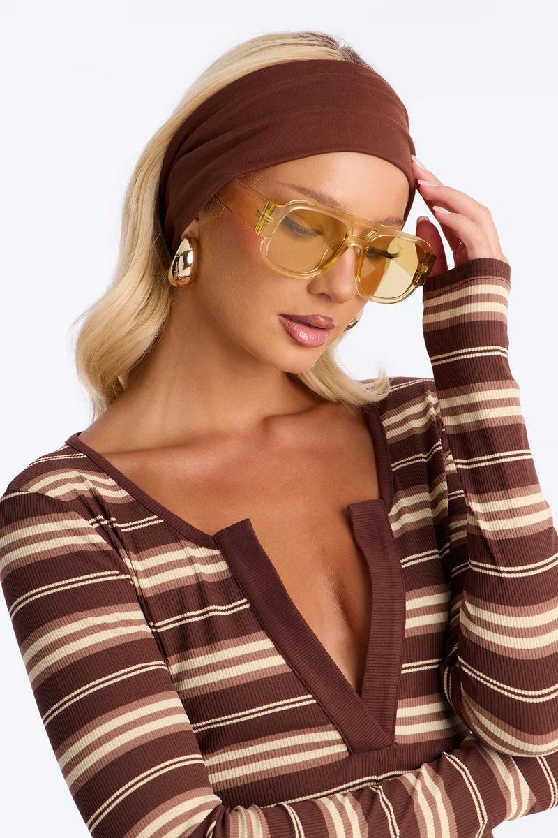 Spotted A Diva 2 Piece Headband - Brown/combo