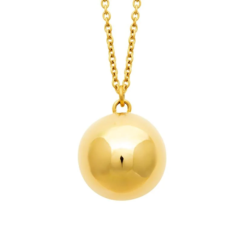 Bola de grossesse sphère sautoir 80 cm – Acier doré | Azuline