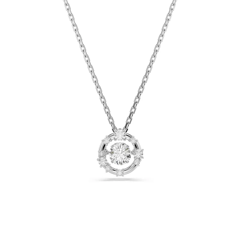 Pendentif Swarovski - Constella - Taille ronde - Dancing stone - Blanc & Argenté