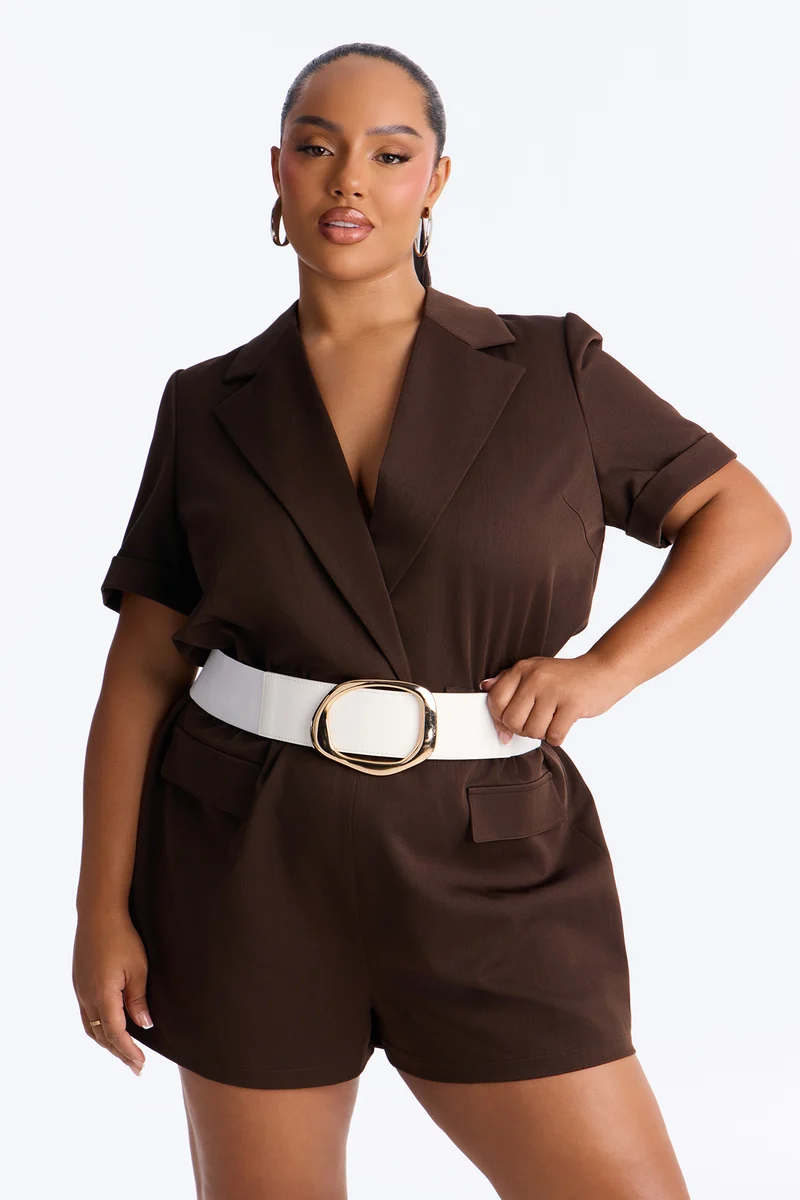 No Circling Back Wide Elastic Belt - Ivory