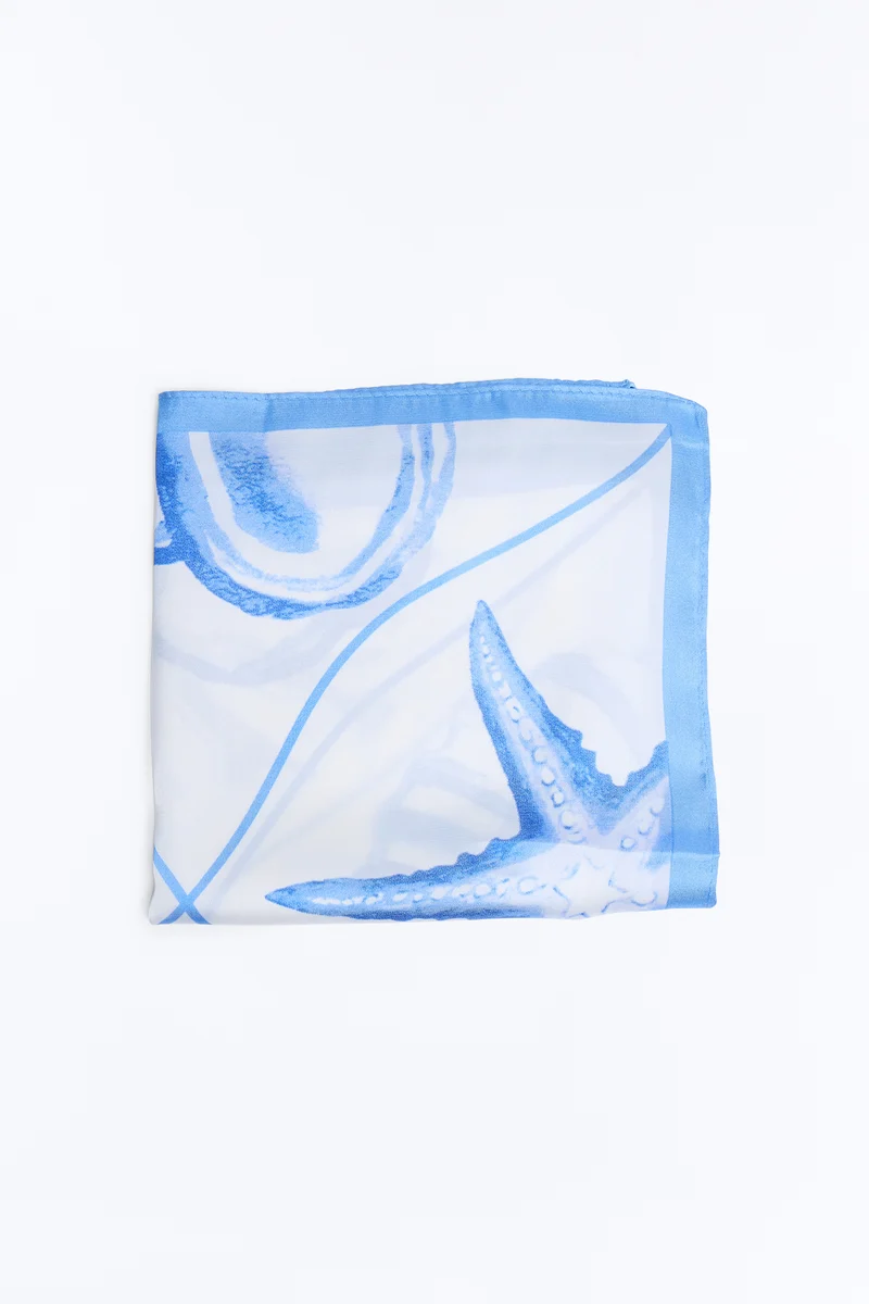 Secrets Of The Deep Sea Head Scarf - Blue/combo