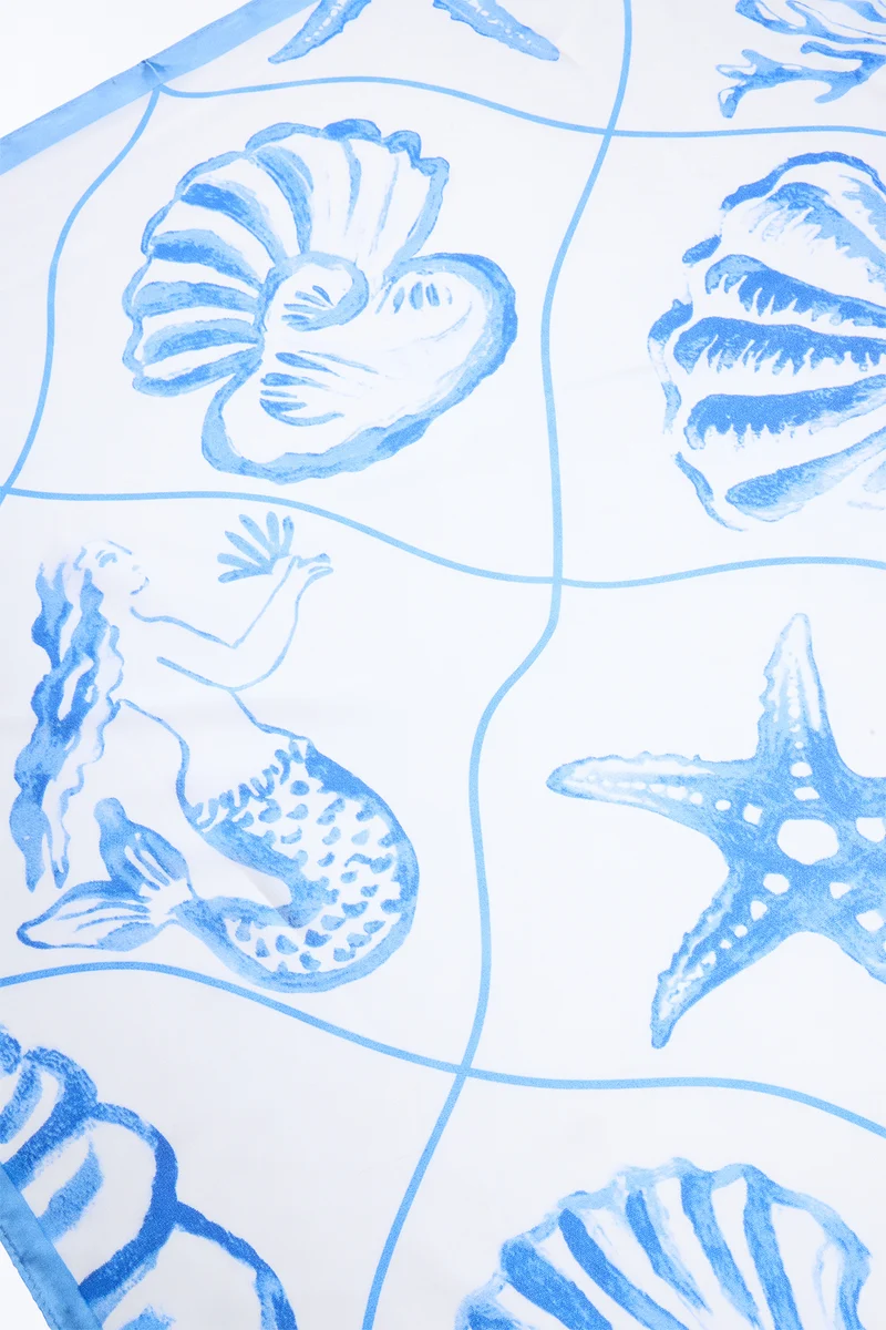 Secrets Of The Deep Sea Head Scarf - Blue/combo