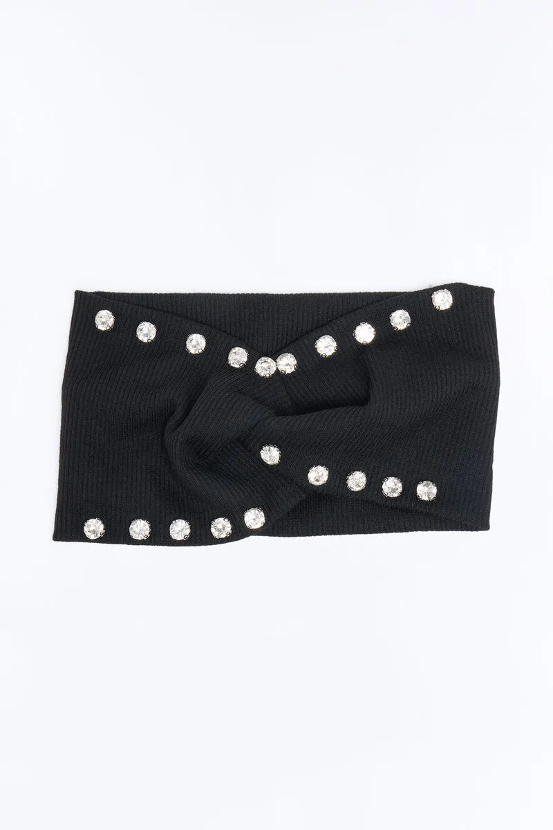 Stardust Rhinestone Headband - Black