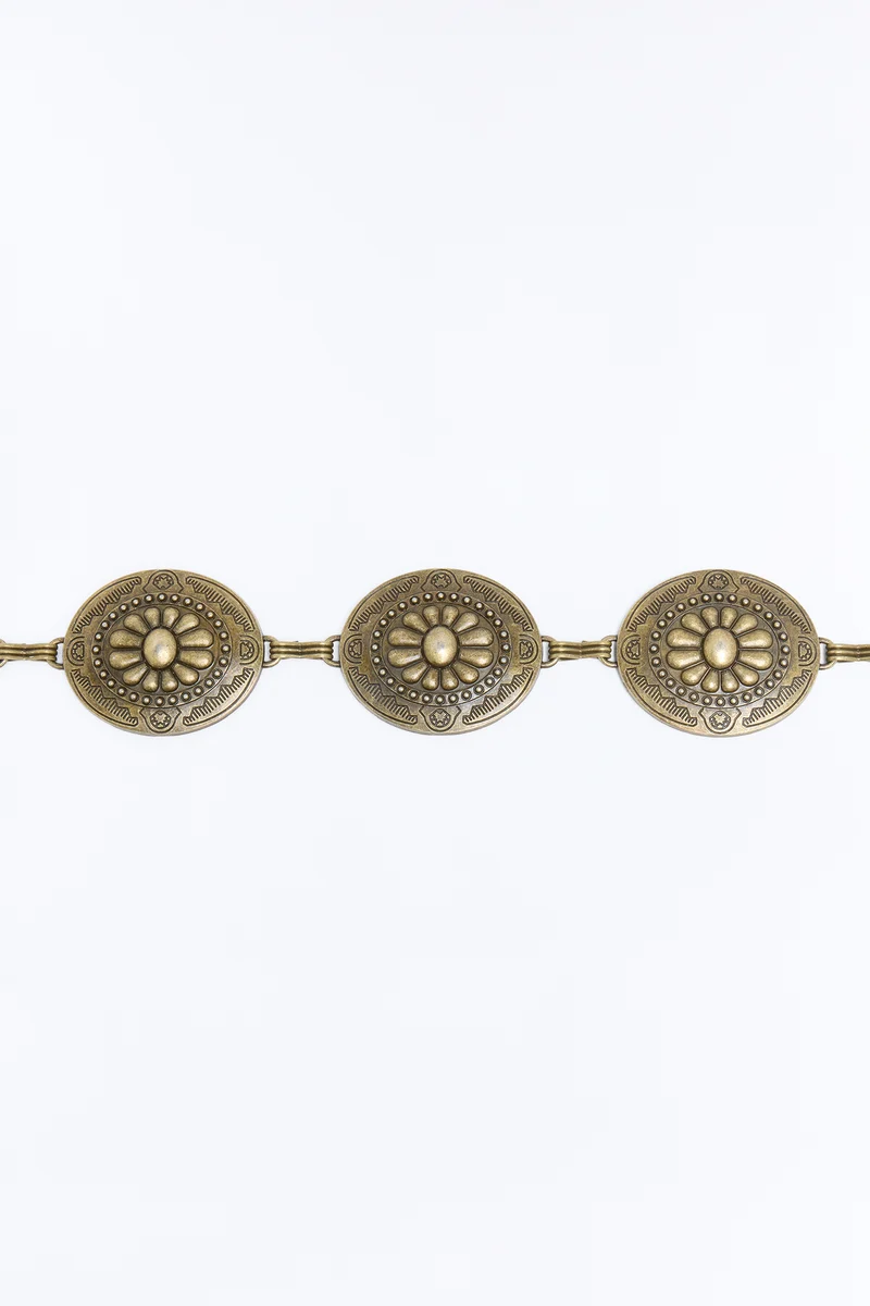 Flowers For A Ranchero Chain Belt - Antique Gold
