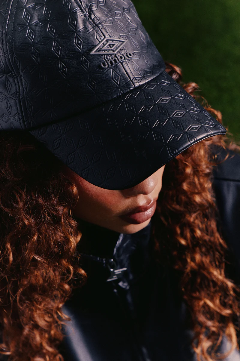Umbro Unisex Embossed Faux Leather Hat - Black