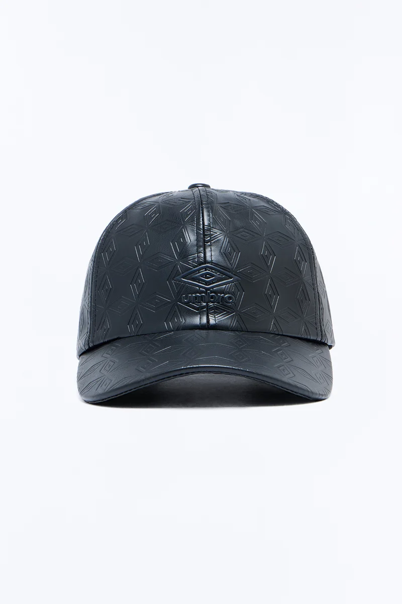 Umbro Unisex Embossed Faux Leather Hat - Black