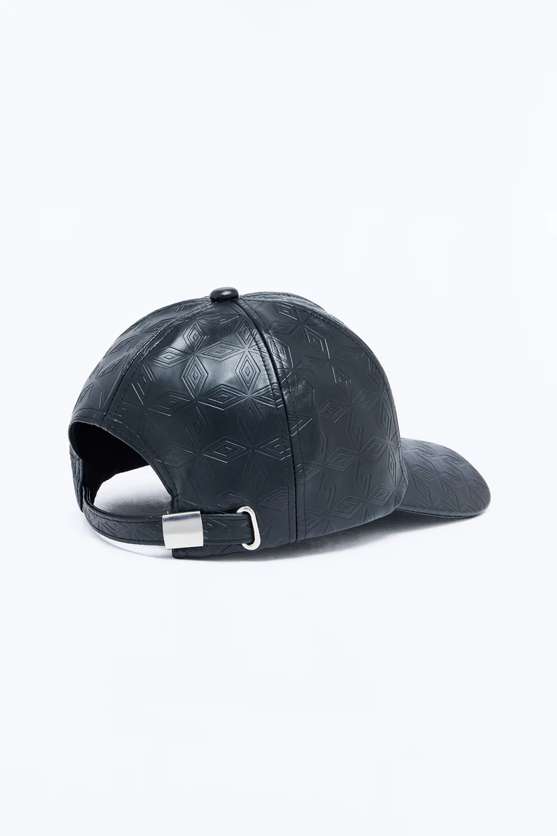 Umbro Unisex Embossed Faux Leather Hat - Black