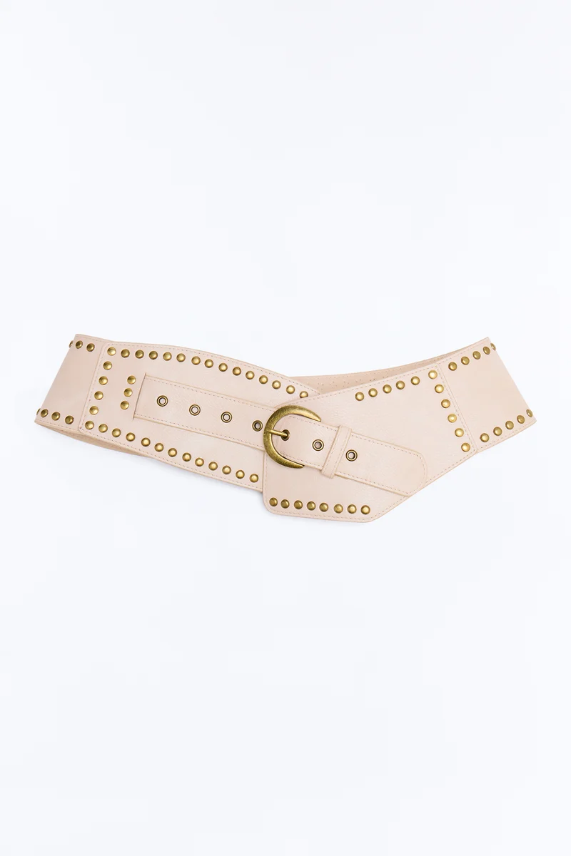 Stay Right Here Faux Leather Wide Belt - Ivory