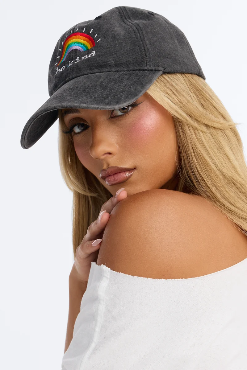 Be Kind Vintage Denim Baseball Hat - Black/combo