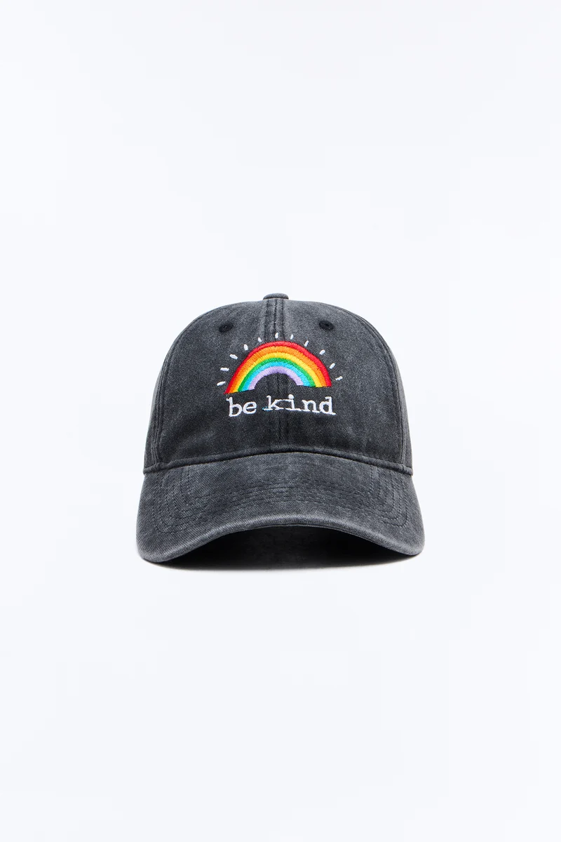 Be Kind Vintage Denim Baseball Hat - Black/combo
