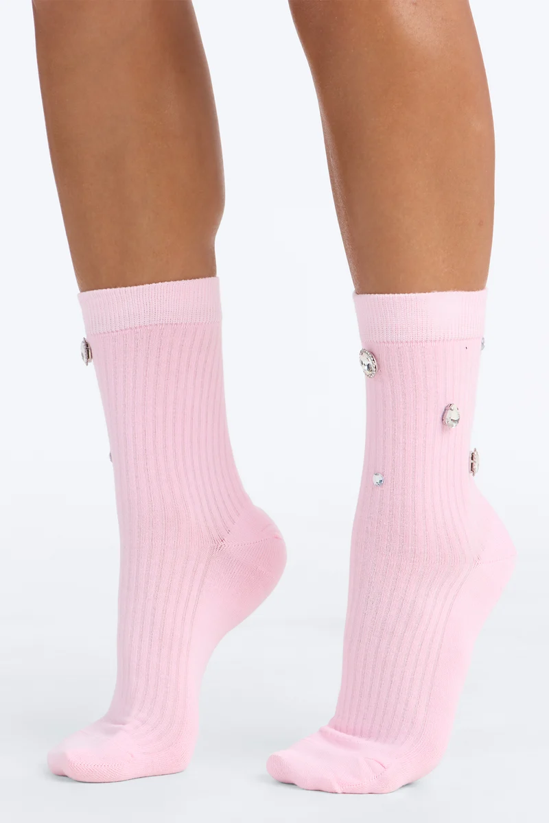 Running With The Stars Crew Socks - Blush
