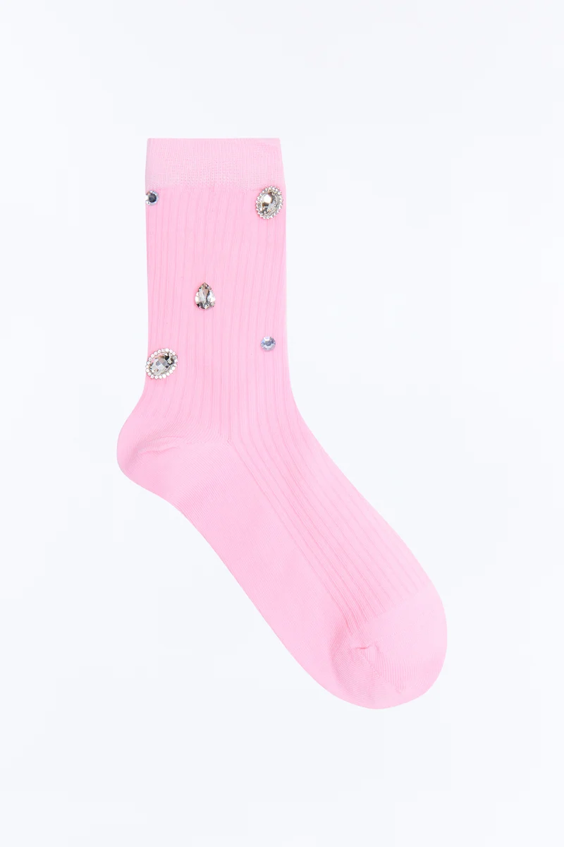 Running With The Stars Crew Socks - Blush