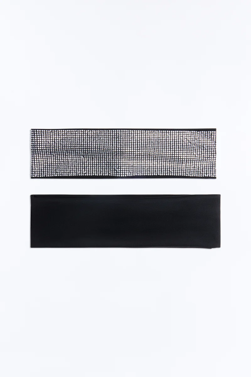 Stardust 2 Piece Headband Set - Black