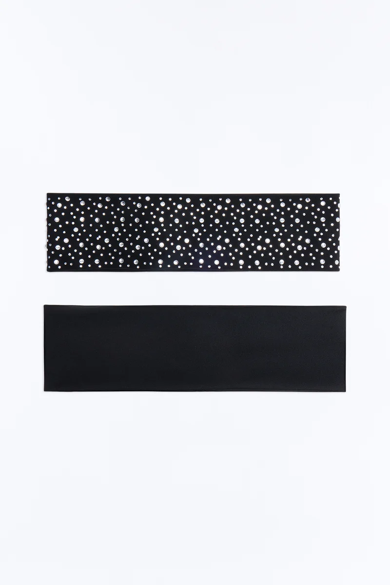 Starry Night 2 Piece Headband Set - Black