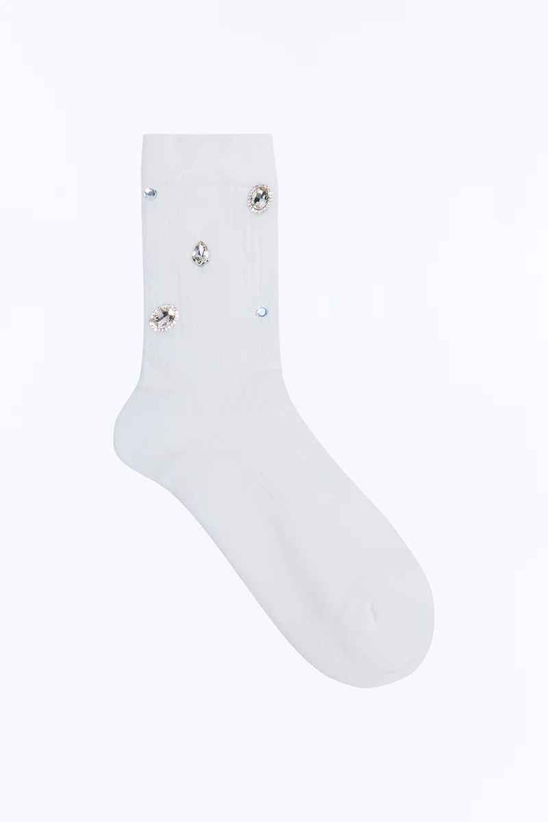 Running With The Stars Crew Socks - White