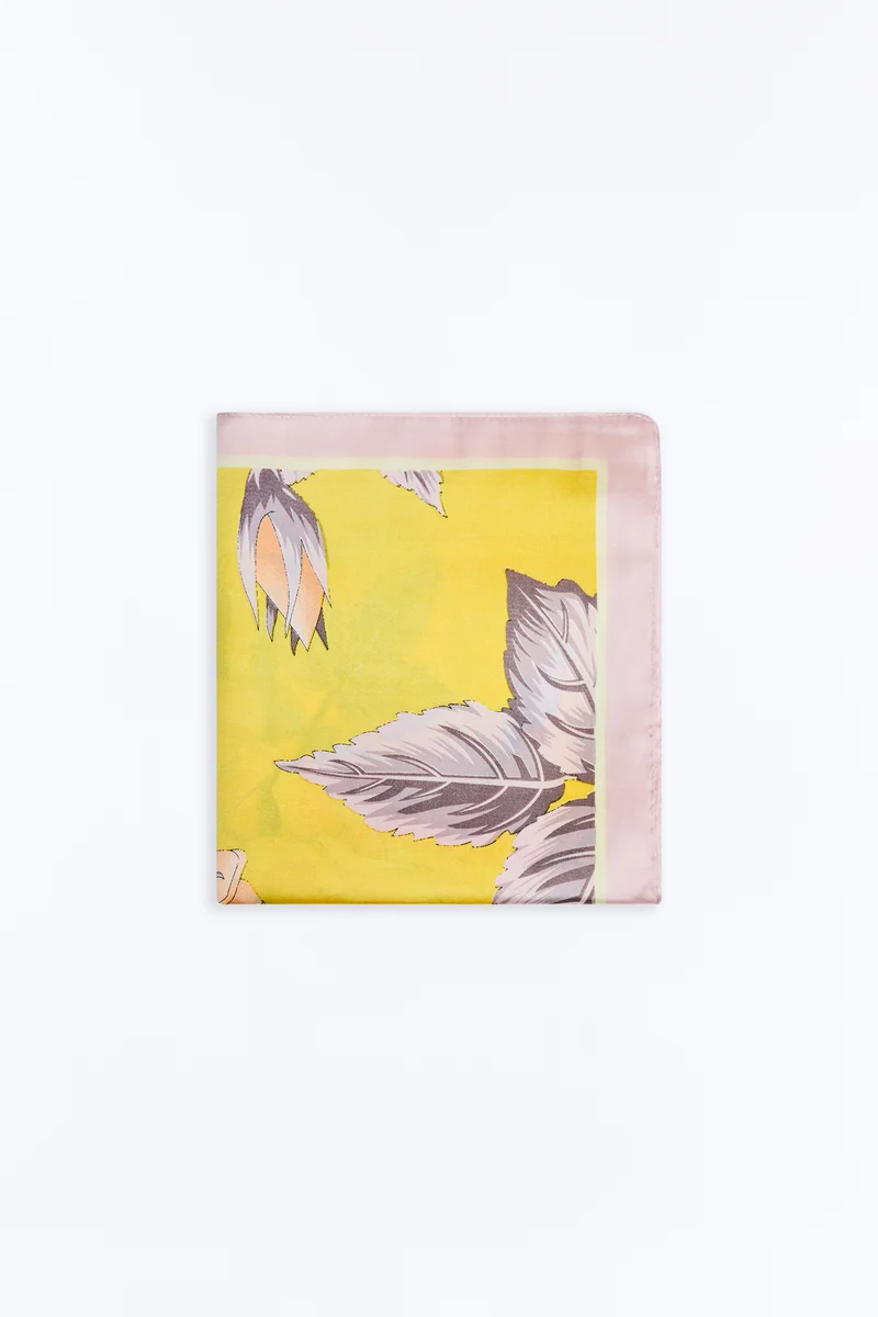 Japanese Garden Head Scarf - Yellow/combo